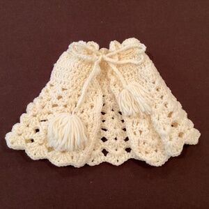 Hand Crocheted Infant Girl Poncho 1970’s Vintage
